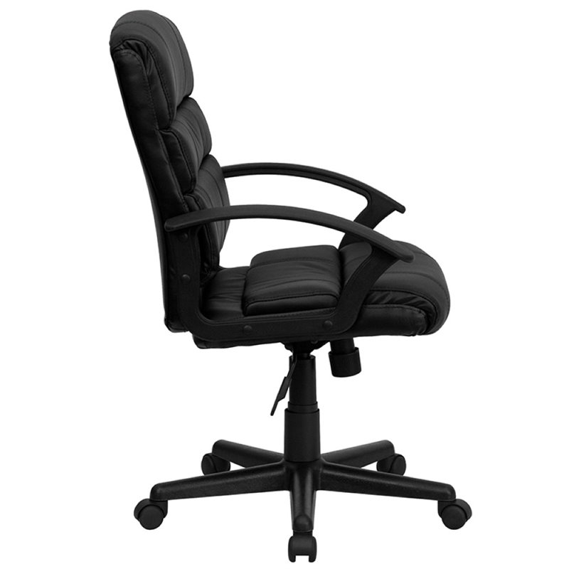 UrbanPro Mid-Back Leather Office Chair in Black
