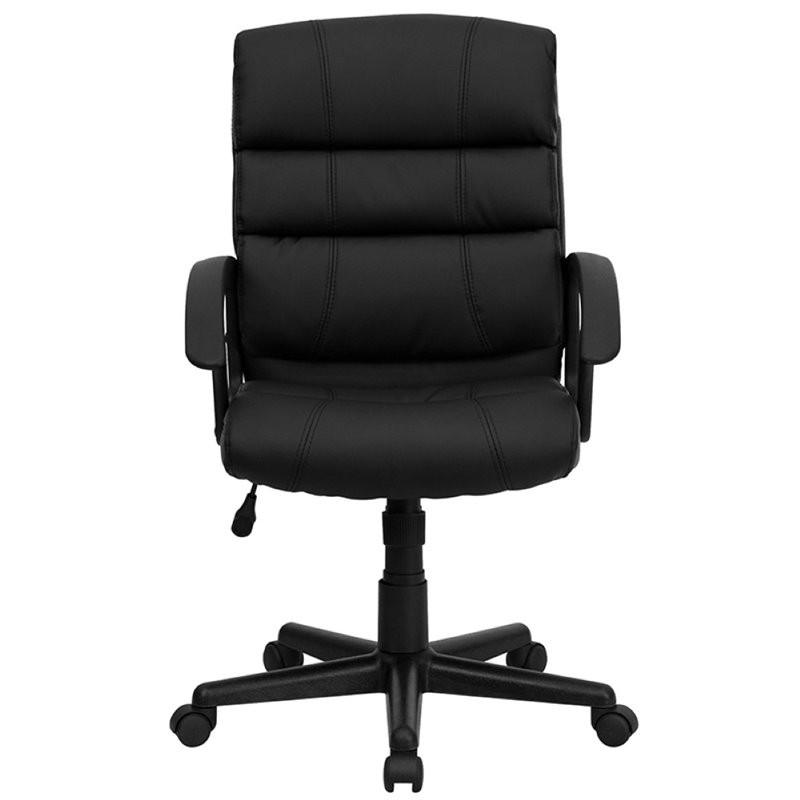 UrbanPro Mid-Back Leather Office Chair in Black