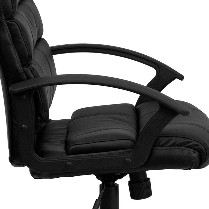 UrbanPro Mid-Back Leather Office Chair in Black