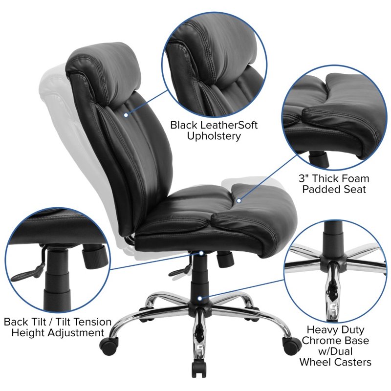 UrbanPro Leather Office Chair in Black