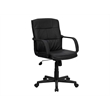UrbanPro Contemporary Faux Leather Mid Back Chair with Padded Arms in Black
