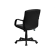 UrbanPro Contemporary Faux Leather Mid Back Chair with Padded Arms in Black