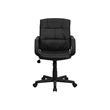 UrbanPro Contemporary Faux Leather Mid Back Chair with Padded Arms in Black