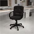 UrbanPro Contemporary Faux Leather Mid Back Chair with Padded Arms in Black