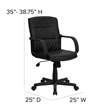 UrbanPro Contemporary Faux Leather Mid Back Chair with Padded Arms in Black