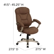 UrbanPro High Back Upholstered Office Chair in Brown
