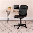 UrbanPro Modern Vinyl Quilted Mid Back Office Swivel Chair in Black