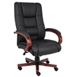 UrbanPro Faux Leather/Wood High Back Executive Office Chair in Black/Cherry