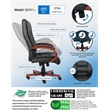 UrbanPro Faux Leather/Wood High Back Executive Office Chair in Black/Cherry