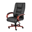 UrbanPro Faux Leather/Wood High Back Executive Office Chair in Black/Cherry