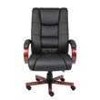 UrbanPro Faux Leather/Wood High Back Executive Office Chair in Black/Cherry
