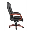 UrbanPro Faux Leather/Wood High Back Executive Office Chair in Black/Cherry