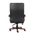 UrbanPro Faux Leather/Wood High Back Executive Office Chair in Black/Cherry