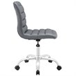 UrbanPro Modern Mid Back Armless Swivel Office Chair in Gray