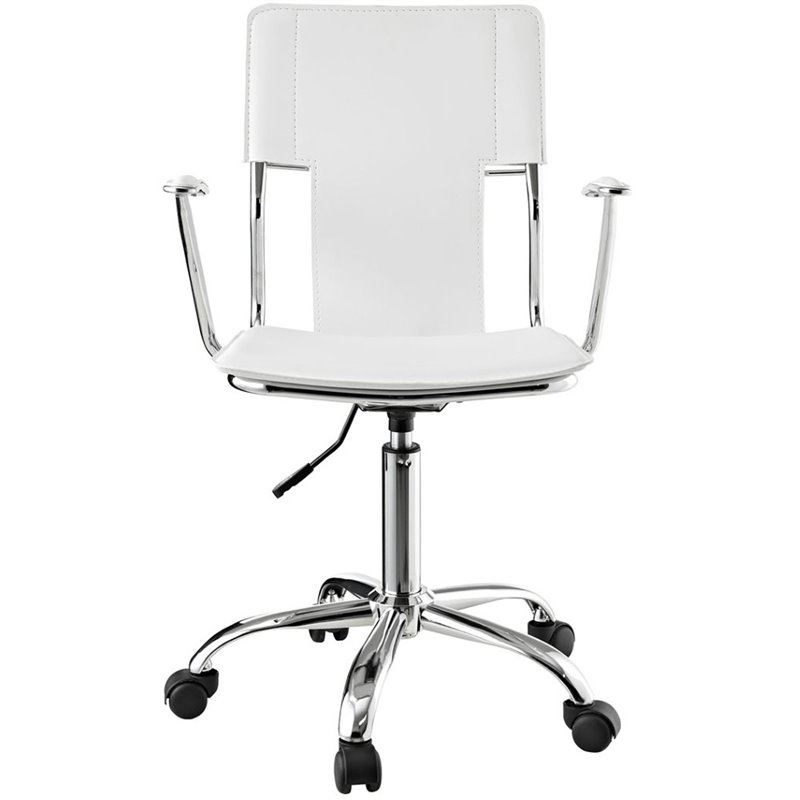 UrbanPro Modern Vinyl/Steel Adjustable Height Office Chair in White