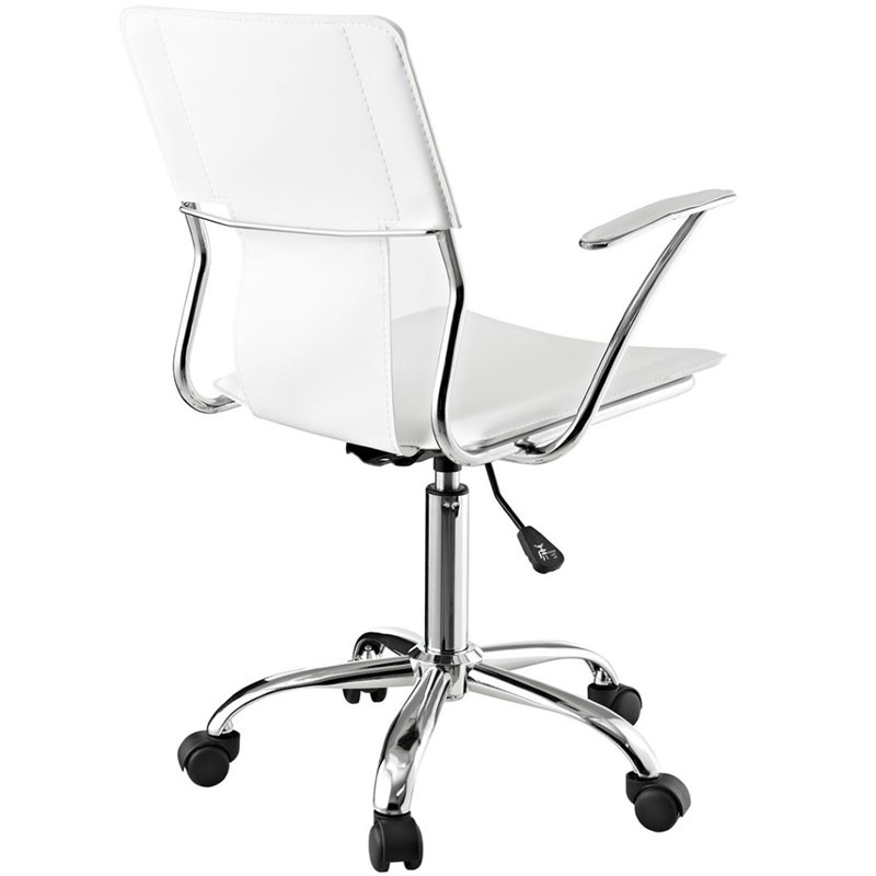 UrbanPro Modern Vinyl/Steel Adjustable Height Office Chair in White