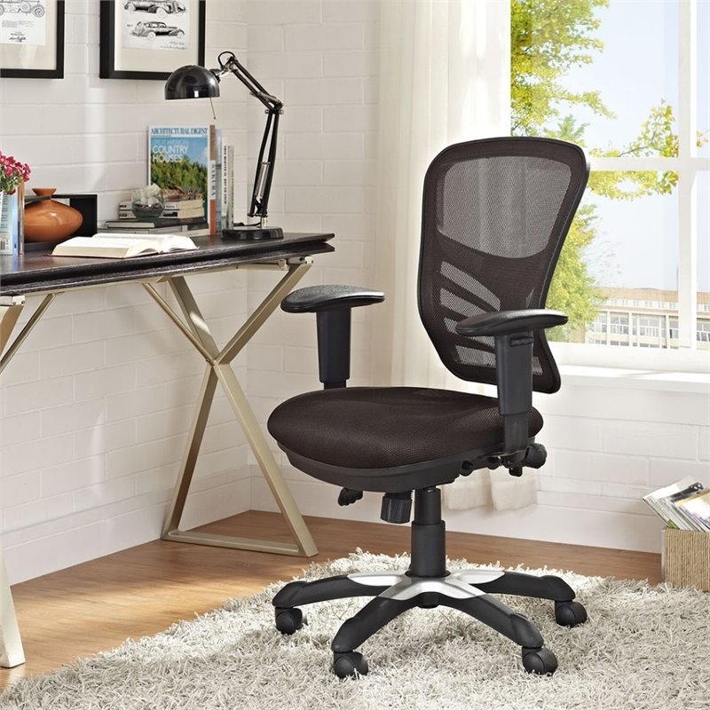 UrbanPro Modern Fabric/Sponge Adjustable Height Office Chair in Mahogany/Black