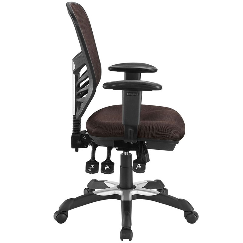 UrbanPro Modern Fabric/Sponge Adjustable Height Office Chair in Mahogany/Black