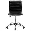 UrbanPro Mid Century Ribbed Faux Leather Office Chair in Black