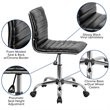 UrbanPro Mid Century Ribbed Faux Leather Office Chair in Black