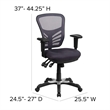 UrbanPro Contemporary Mid Back Mesh Swivel Office Chair in Dark Gray