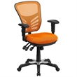 UrbanPro Contemporary Mid Back Mesh Swivel Office Chair in Orange
