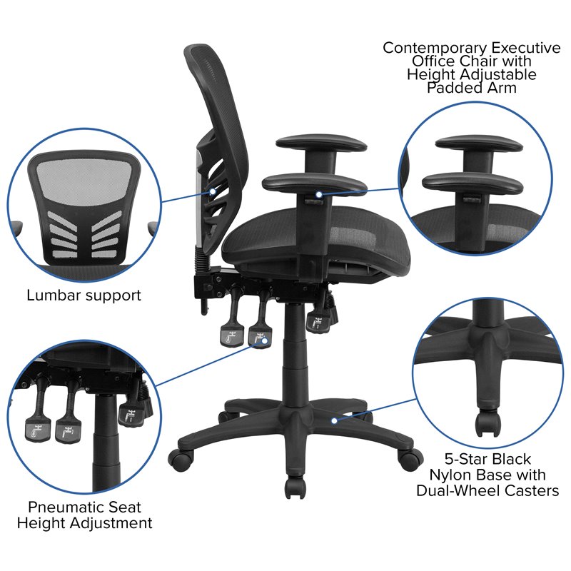 UrbanPro Contemporary Mid Back Mesh Swivel Office Chair in Black