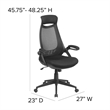 UrbanPro Mid Century High Back Mesh Swivel Office Chair in Black