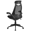 UrbanPro Mid Century High Back Mesh Swivel Office Chair in Black