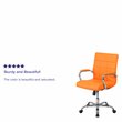 UrbanPro Modern Mid Back Vinyl Swivel Office Chair in Orange