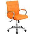 UrbanPro Modern Mid Back Vinyl Swivel Office Chair in Orange