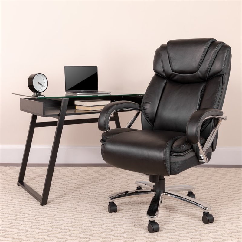 UrbanPro Contemporary Big and Tall Leather Office Chair In Black