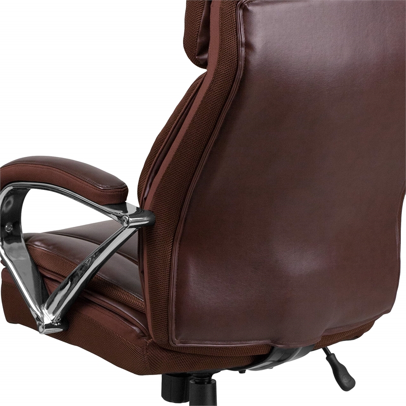 UrbanPro Contemporary Big and Tall Leather Office Chair In Brown