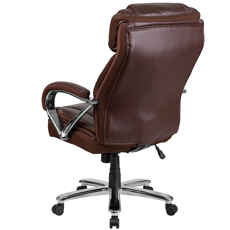 UrbanPro Contemporary Big and Tall Leather Office Chair In Brown