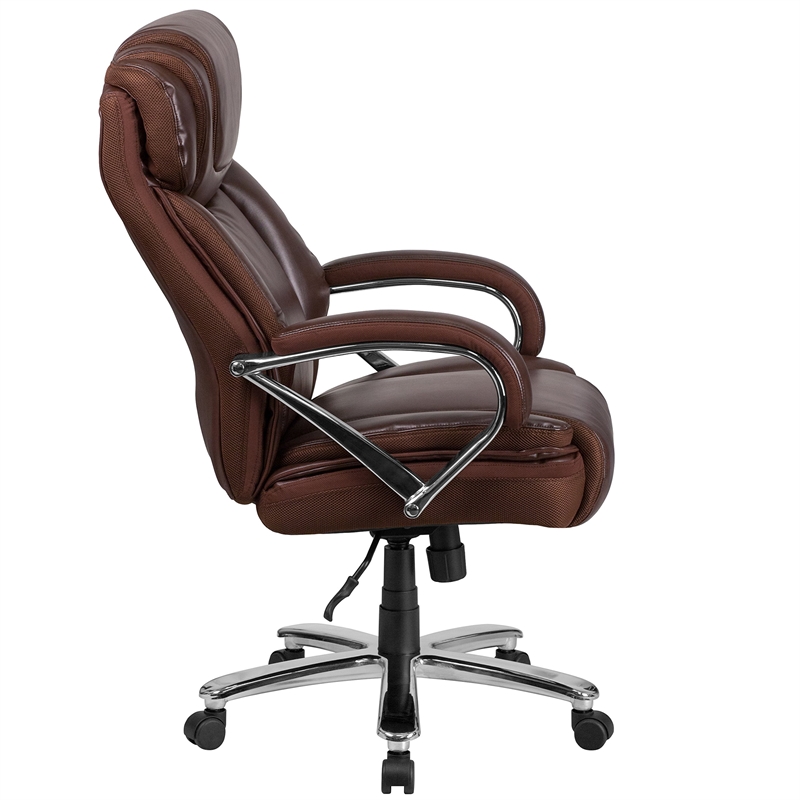 UrbanPro Contemporary Big and Tall Leather Office Chair In Brown