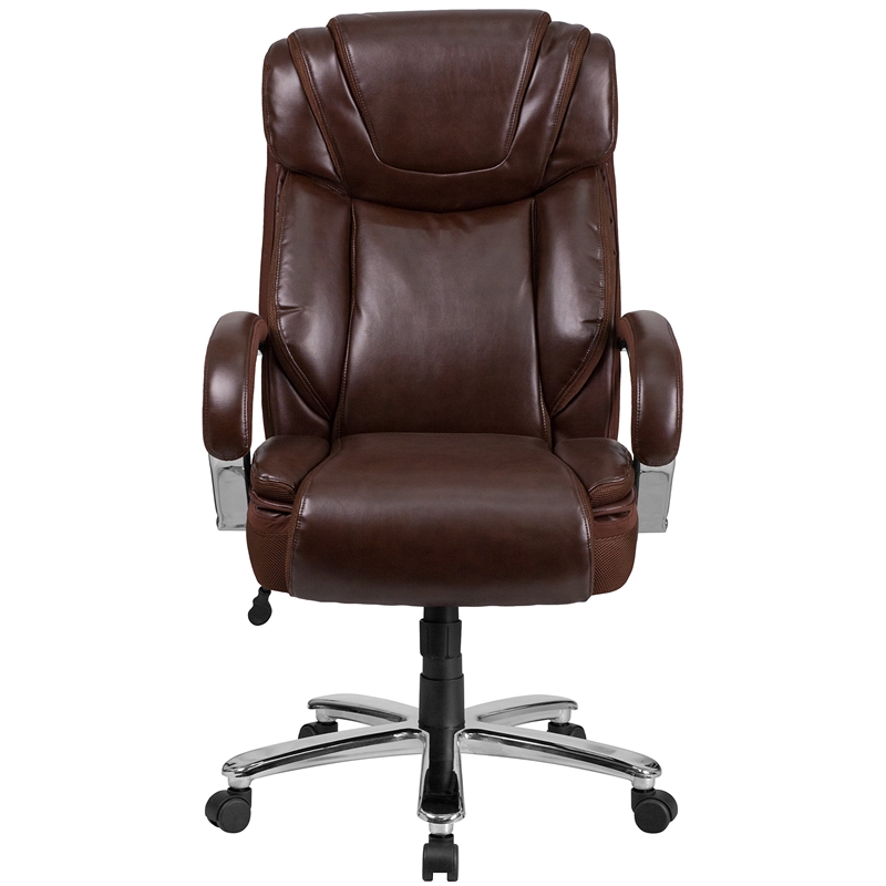 UrbanPro Contemporary Big and Tall Leather Office Chair In Brown