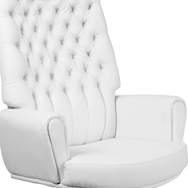 UrbanPro Traditional Leather High Back Swivel Executive Chair in White