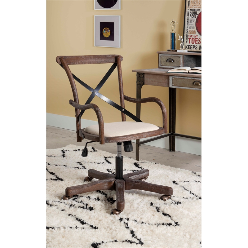 UrbanPro Transitional Wood Office Chair in Brown