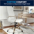 UrbanPro Contemporary Faux Leather High Back Swivel Office Chair in White/Gold