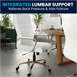 UrbanPro Contemporary Faux Leather High Back Swivel Office Chair in White/Gold
