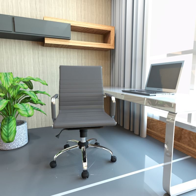 UrbanPro Modern Faux Leather Executive Swivel Office Chair in Gray