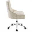 UrbanPro Modern Fabric Upholstered Button Tufted Swivel Office Chair in Beige