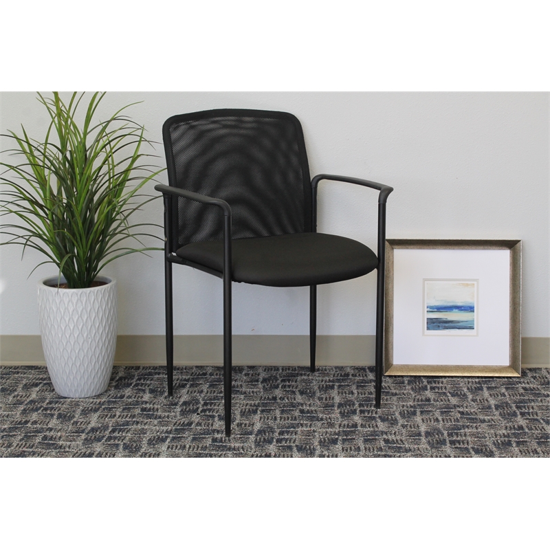 UrbanPro Mesh Guest Chair with Casters in Black