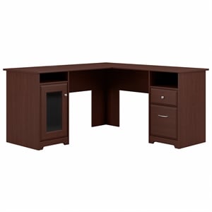 UrbanPro Traditional 60&quot L-Shaped Computer Desk in Harvest Cherry