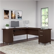 UrbanPro Transitional 72W L Shaped Desk in Mocha Cherry