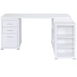 UrbanPro Contemporary Wood L Shaped Writing Desk in White/Silver