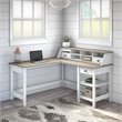 UrbanPro Farmhouse 60W L Shaped Computer Desk with Desktop Organizer