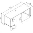 UrbanPro Transitional 72W Office Desk with Drawers in Storm Gray