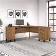 UrbanPro Transitional 72W L Shaped Desk with Storage in Fresh Walnut