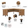 UrbanPro Transitional 72W L Shaped Desk with Storage in Fresh Walnut